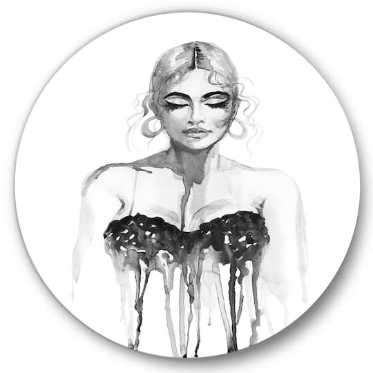 Designart - Monochrome Portrait of Woman Wearing Evening Dress